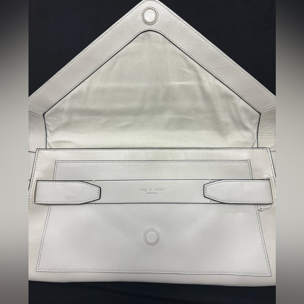 rag & bone Cream Leather Envelope Clutch - Picture 10 of 14